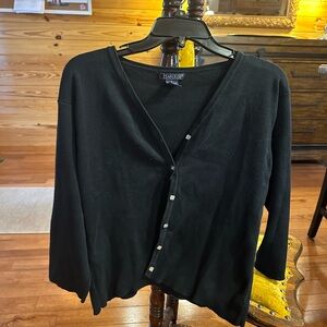Sag Harbor Black Women's Cardigan Sweater